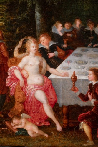Attributed to Louis De Caullery (1582 - 1621) - Banquet With Venus - 