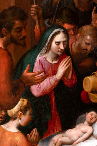 Antiquités - Adoration des Bergers - Ecole Anversoise du XVIIe