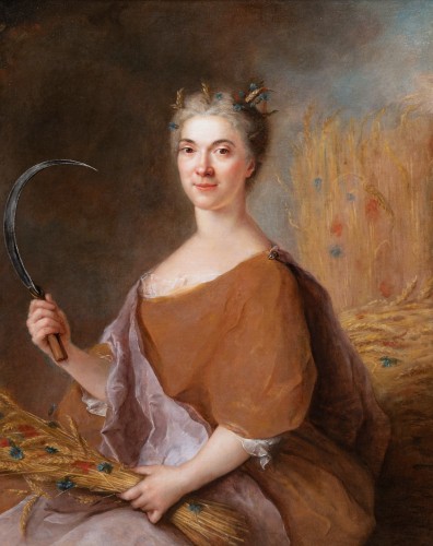 François de Troy, portrait de femme en déesse Cérès, Paris, vers 1725 - Tableaux et dessins Style Régence