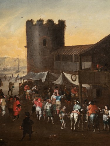 Market square in Rome, 17th-century Roman school - 