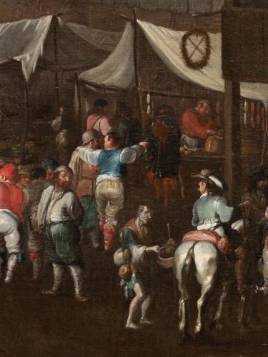 Antiquités - Market square in Rome, 17th-century Roman school