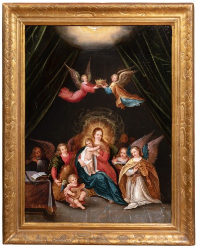 Virgin and Child with angel musicians - Cornelis de Baellieur (1607-1671)
