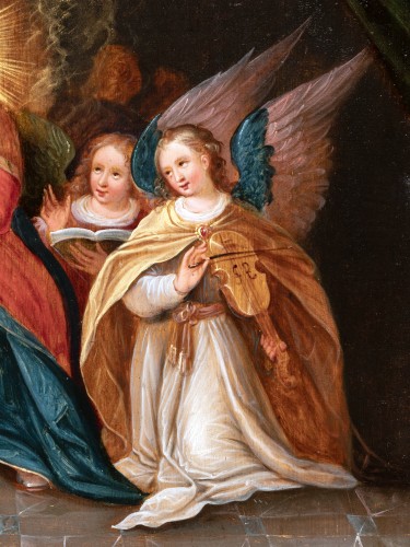 Vierge à l’Enfant avec anges musiciens - Cornelis de Baellieur (1607-1671) - Galerie Nicolas Lenté