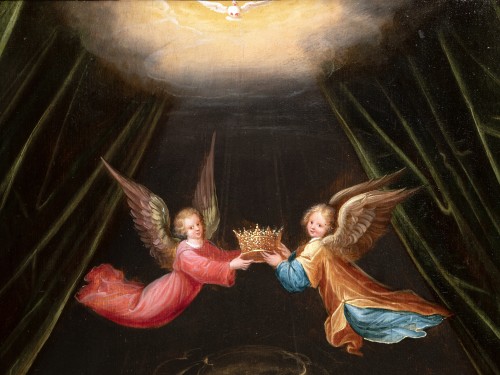 Vierge à l’Enfant avec anges musiciens - Cornelis de Baellieur (1607-1671) - Louis XIII