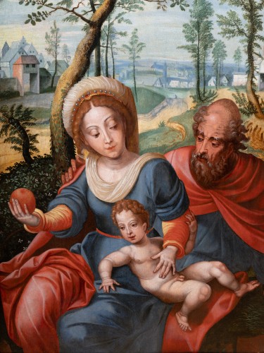 Rest during the Flight into Egypt, workshop of Pieter Coecke Van Aelst (1502-1550) - Paintings & Drawings Style Renaissance