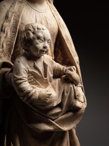 Renaissance - Vierge à l’Enfant en pierre, école de Troyes, Champagne début du XVIe siècle
