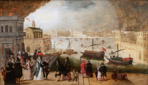 Fête de l’Ascension à Venise- Louis de Caullery (1582-1621) - Tableaux et dessins Style Renaissance