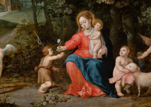 Tableaux et dessins Tableaux XVIIe siècle - Atelier de Jan Brueghel & Hendrick van Balen - La Vierge à l’Enfant