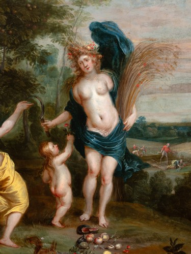 Allegory of Summer, workshop of Hendrick Van Balenn 17th c. Antwerp school - Paintings & Drawings Style Louis XIII