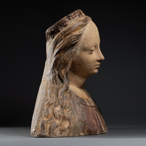 Renaissance - Early 16th century bust of Saint Barbara, School of Troyes Champagne