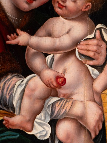 XVIe siècle et avant - Vierge à l’Enfant avec Saint Jean et des anges - Entourage de Joos Van Cleve