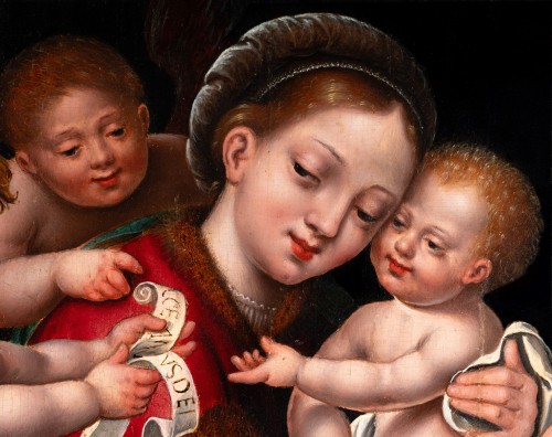 Renaissance - Vierge à l’Enfant avec Saint Jean et des anges - Entourage de Joos Van Cleve