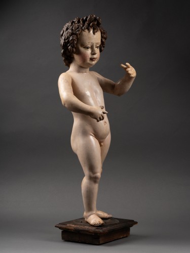 Sculpture Sculpture en Bois - Saint Jean-Baptiste enfant, école Sévillane premier tiers du XVIIe siècle