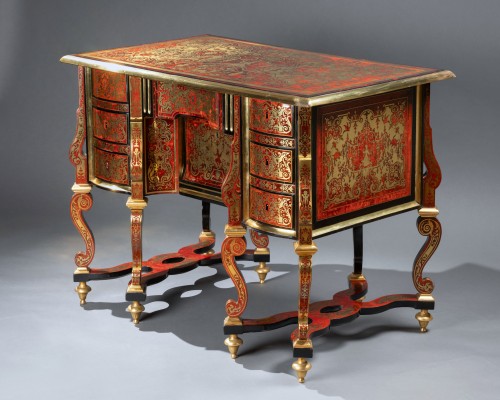 Mobilier Bureau et Secrétaire - Bureau Mazarin en marqueterie Boulle, époque Louis XIV, attribué à Nicolas Sageot