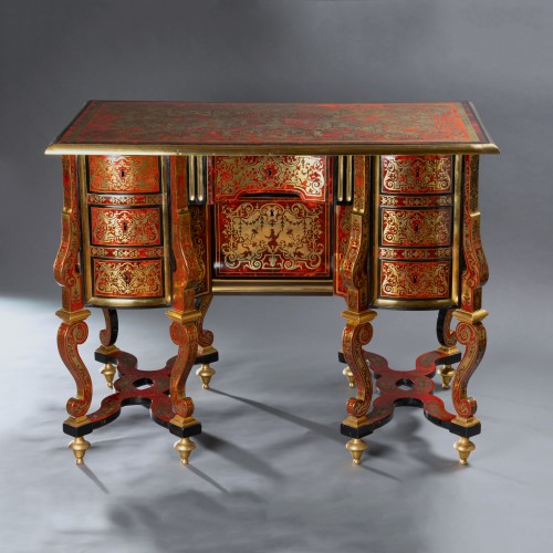 Louis XIV - Bureau Mazarin en marqueterie Boulle, époque Louis XIV, attribué à Nicolas Sageot