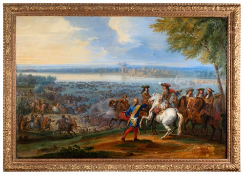 Le passage du Rhin par Louis XIV et son armée, signé Adam-Frans van der Meulen (1632 -1690)