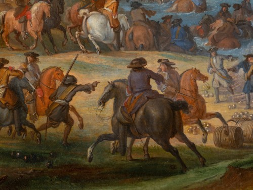 Adam-Frans van der Meulen (1632 -1690) - Le passage du Rhin par Louis XIV et son armée - Louis XIV