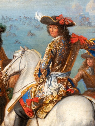 Louis XIV - Louis XIV at the crossing of the Rhine, signed Adam-Frans van der Meulen (1632 -1690)