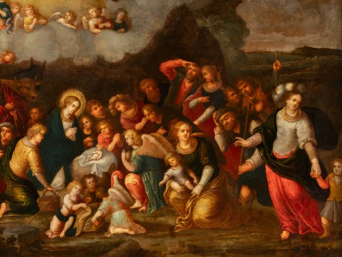 XVIIe siècle - Adoration des bergers, attribué à Louis de Caullery (1580-1622), vers 1620