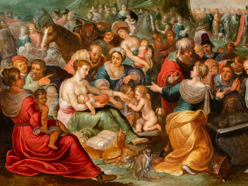 Traversée de la mer Rouge, atelier de Frans Francken II, école Anversoise du XVIIe - Galerie Nicolas Lenté