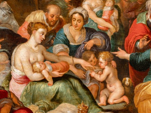 Antiquités - Traversée de la mer Rouge, atelier de Frans Francken II, école Anversoise du XVIIe