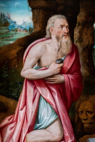 Saint Jerome, Antwerp, circa 1550, cercle of Lambert Van Noort - Renaissance