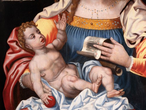 Virgin with child, workshop of Pieter Coecke Van Aelst, 16th c. Flemish - Renaissance