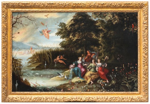 L’allégorie des quatre éléments, élève de Jan Brueghel le Jeune (1601-1678)