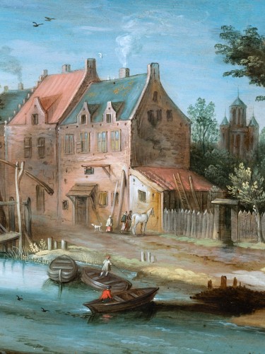 Paysage fluvial, atelier de Jan Breughel le Jeune (1601-1678) - Galerie Nicolas Lenté