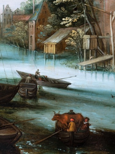 XVIIe siècle - Paysage fluvial, atelier de Jan Breughel le Jeune (1601-1678)