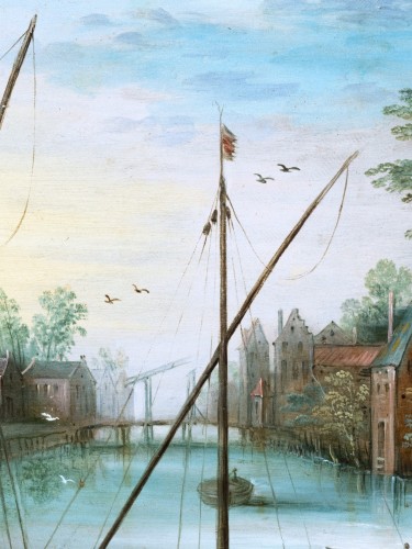 Louis XIV - Paysage fluvial, atelier de Jan Breughel le Jeune (1601-1678)