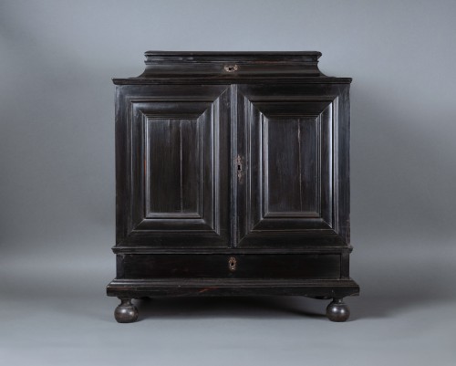 Louis XIII - Cabinet en ébène orné de peintures sur bois, Anvers, XVIIe siècle