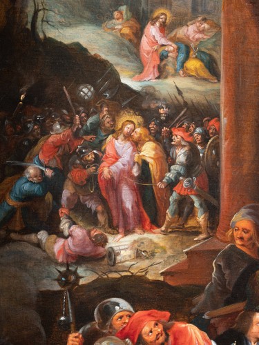 Tableaux et dessins Tableaux XVIIe siècle - Le reniement de Saint Pierre - Hieronymus FRANCKEN III (1611 - 1671)