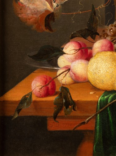 XVIIe siècle - Nature morte avec jambon, homard et fruits - Atelier de Jan Dz. de Heem (1606-1684)