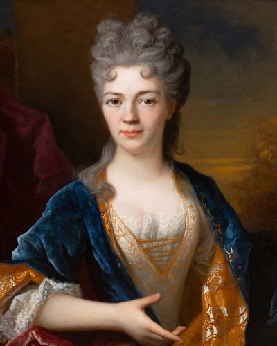 Portrait de jeune femme, signé Henri Millot, Paris, début du XVIIIe siècle - Louis XIV