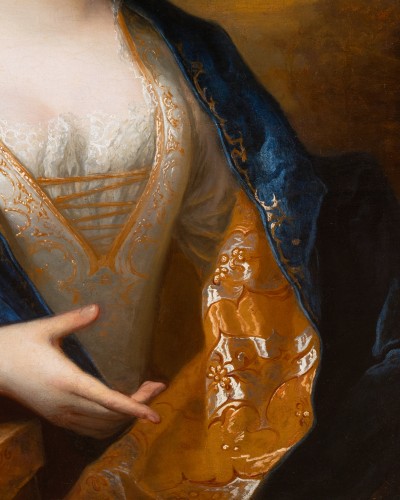Louis XIV - Portrait de jeune femme, signé Henri Millot, Paris, début du XVIIIe siècle