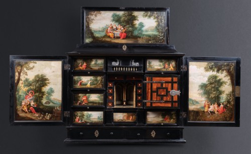 Cabinet Anversois avec des peintures, cercle de Hendrick Van Balen, vers 1630 - Louis XIII