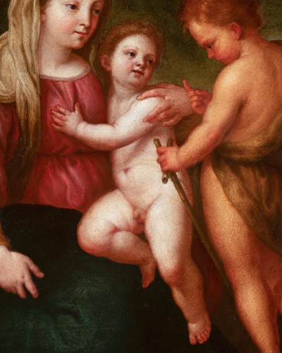 XVIe siècle et avant - Vierge à l'Enfant avec saint Jean, École Florentine du XVIe siècle