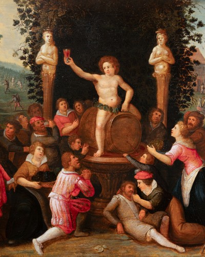 Tableaux et dessins Tableaux XVIIe siècle - Hommage à Bacchus, atelier de Louis de Caullery (Caullery,1580 - Anvers, 1621)