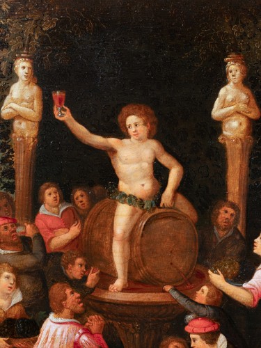 Hommage à Bacchus, atelier de Louis de Caullery (Caullery,1580 - Anvers, 1621) - Galerie Nicolas Lenté