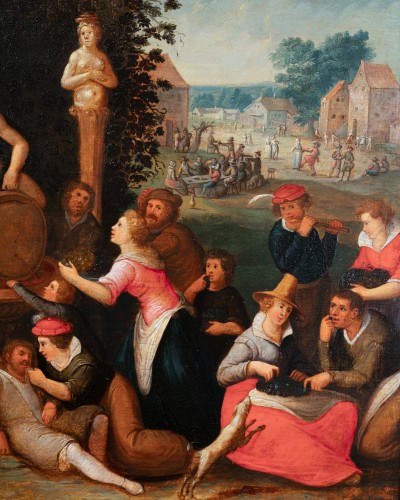XVIIe siècle - Hommage à Bacchus, atelier de Louis de Caullery (Caullery,1580 - Anvers, 1621)