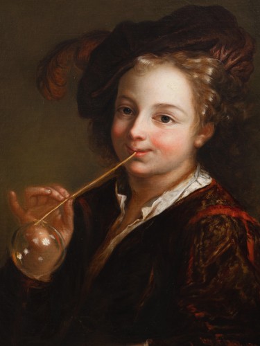 Boy with soap bubbles, studio of Alexis Grimou (1678-1733) - Louis XIV