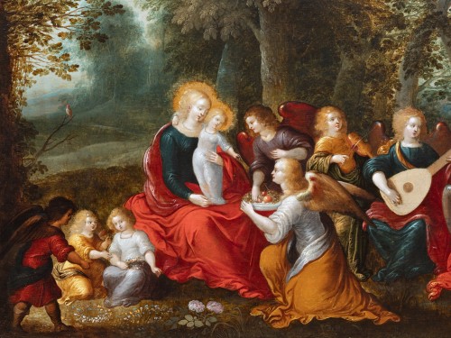 Antiquités - Madonna and Child with Angels, attributed to L. de Caullery &amp; A. Govaerts