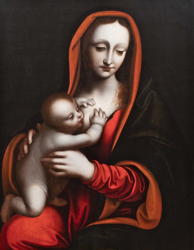Virgin with Child, studio of Giampietrino  (active Milan 1495-1550) - Paintings & Drawings Style Renaissance