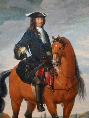 Paintings & Drawings  - Louis XIV on horseback before Mons, signed Charles Chastelain (Paris, 1672-