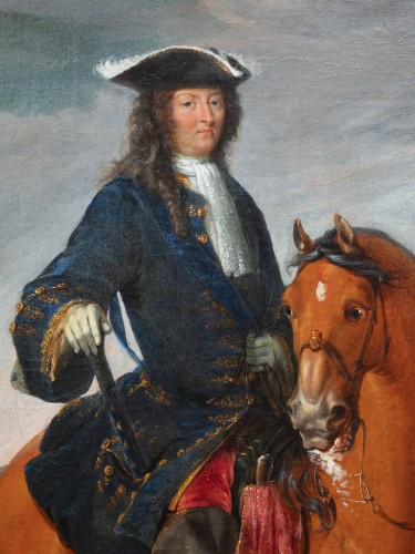 Louis XIV on horseback before Mons, signed Charles Chastelain (Paris, 1672- - 