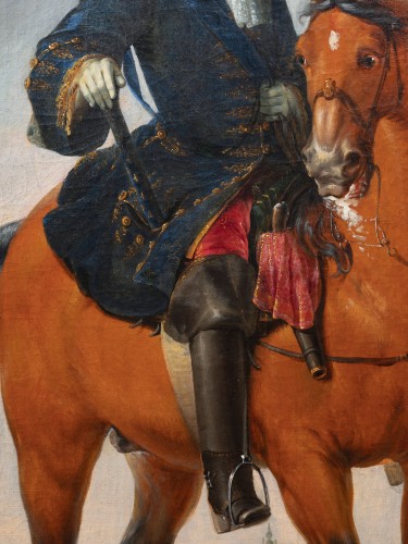 18th century - Louis XIV on horseback before Mons, signed Charles Chastelain (Paris, 1672-