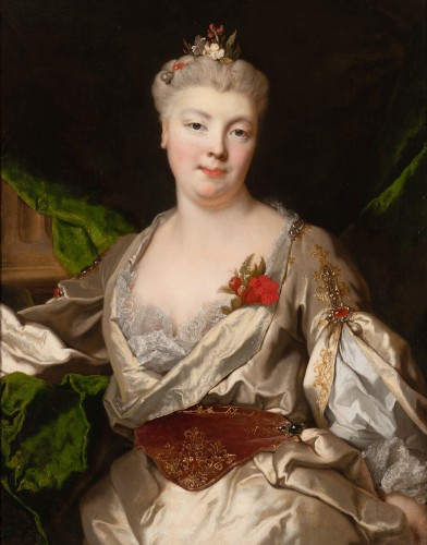 Portrait de la Baronne de Prangins par Nicolas de Largillièrre, Paris, vers 1715 - Tableaux et dessins Style Régence