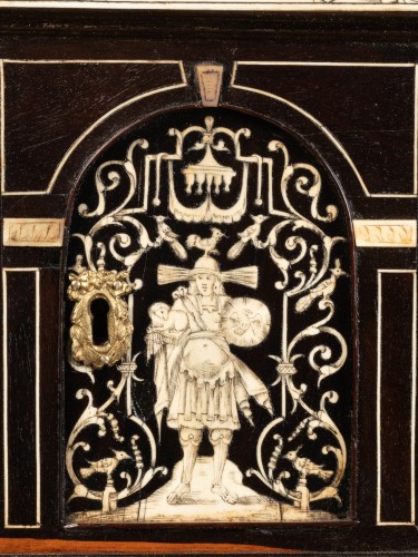 A 17th c. Italian (Lombardy) ebony and ivory inlaid cabinet - 