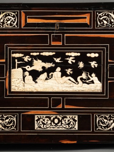 Antiquités - A 17th c. Italian (Lombardy) ebony and ivory inlaid cabinet